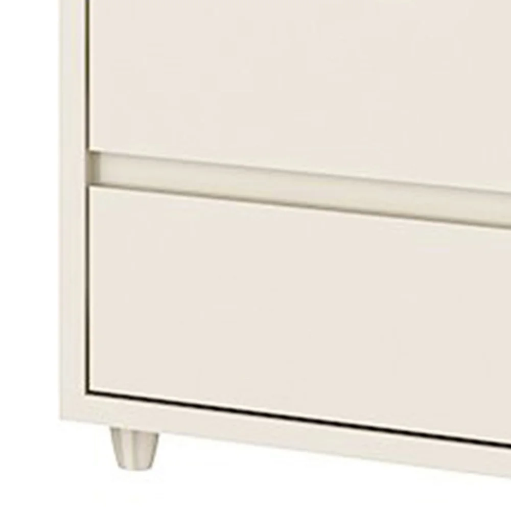 Mesa de Cabeceira 2 Gavetas Campeche Off White - Henn