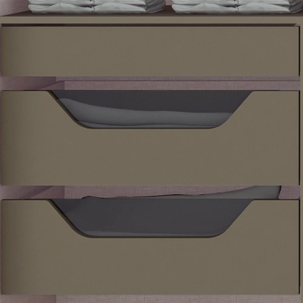 Guarda Roupa Casal Com Espelho 2 Portas de Correr Cavic Duna/Off White - Henn