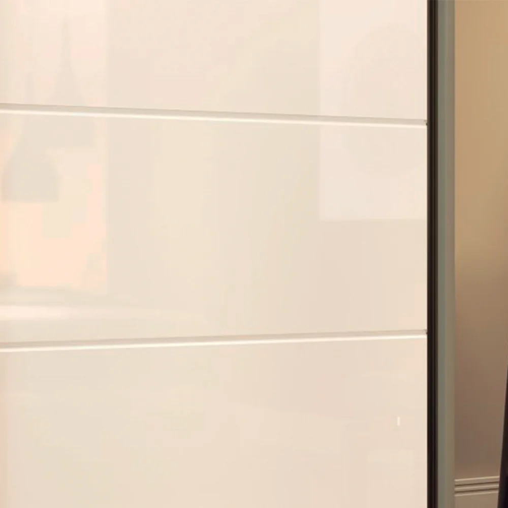 Guarda Roupa Casal Com Espelho 2 Portas de Correr Cavic Duna/Off White - Henn