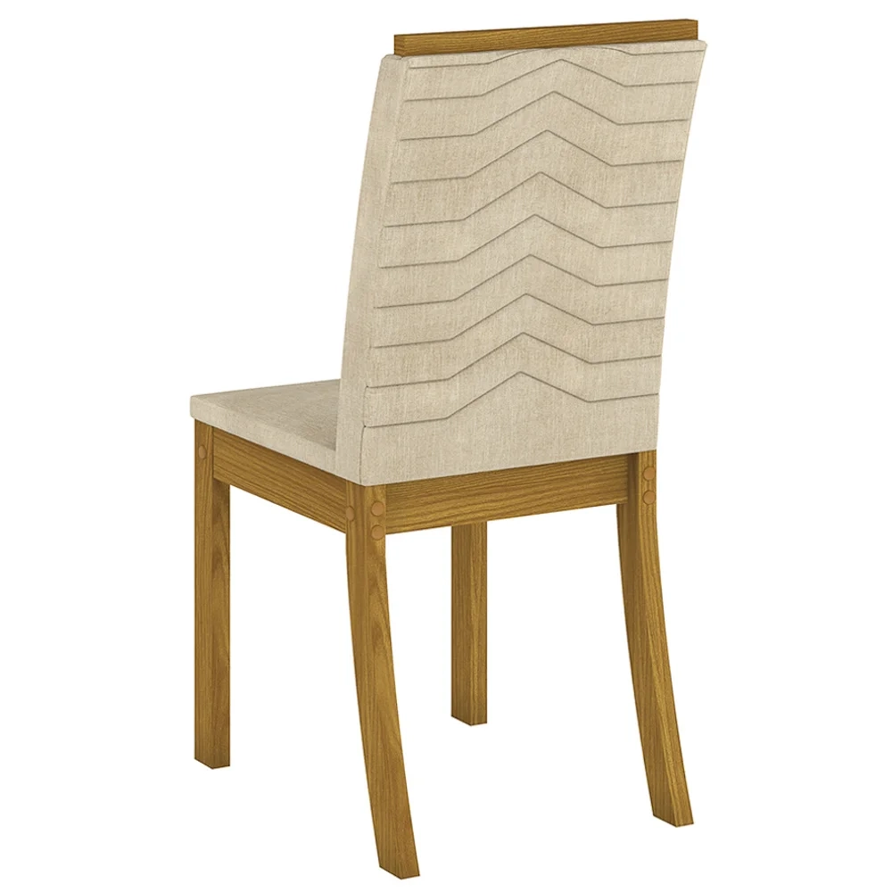 Kit 4 Cadeiras Estofadas para Sala de Jantar Isa Nature/Linho - Henn