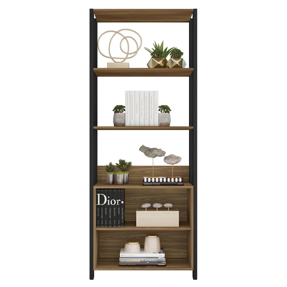 Guarda Roupa Solteiro Closet 73cm Prateleira Una Mel/Preto C01 - Mpozenato