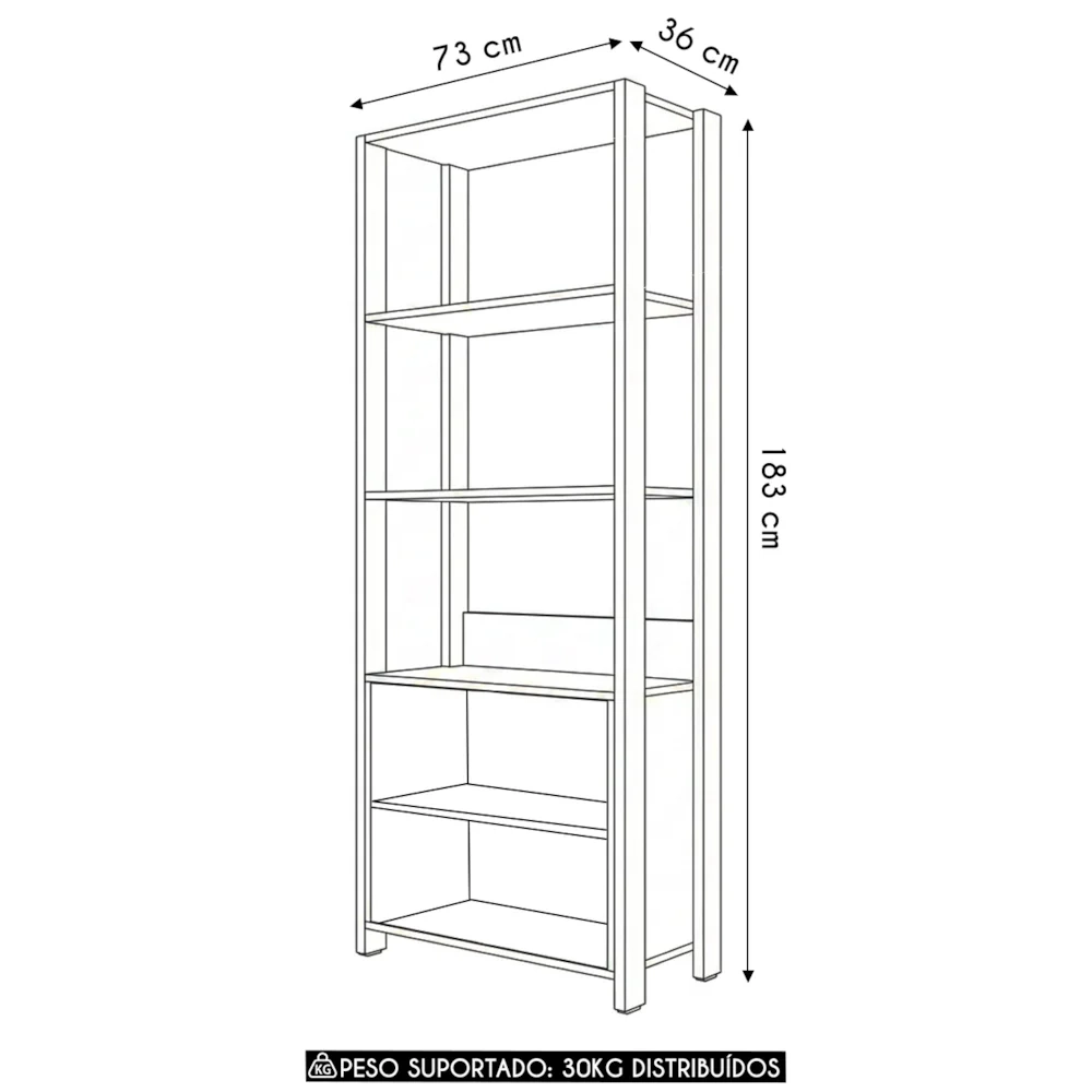 Guarda Roupa Solteiro Closet 73cm Prateleira Una Mel/Preto C01 - Mpozenato