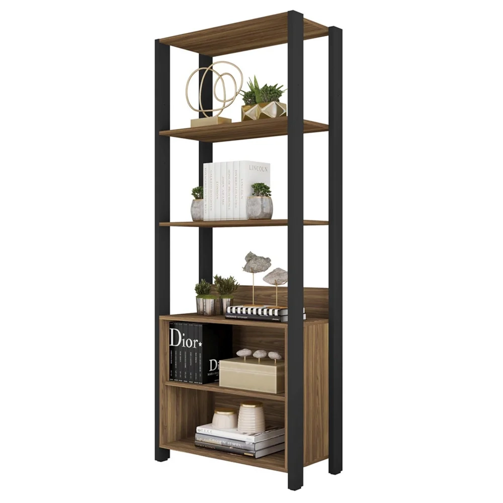 Guarda Roupa Solteiro Closet 73cm Prateleira Una Mel/Preto C01 - Mpozenato