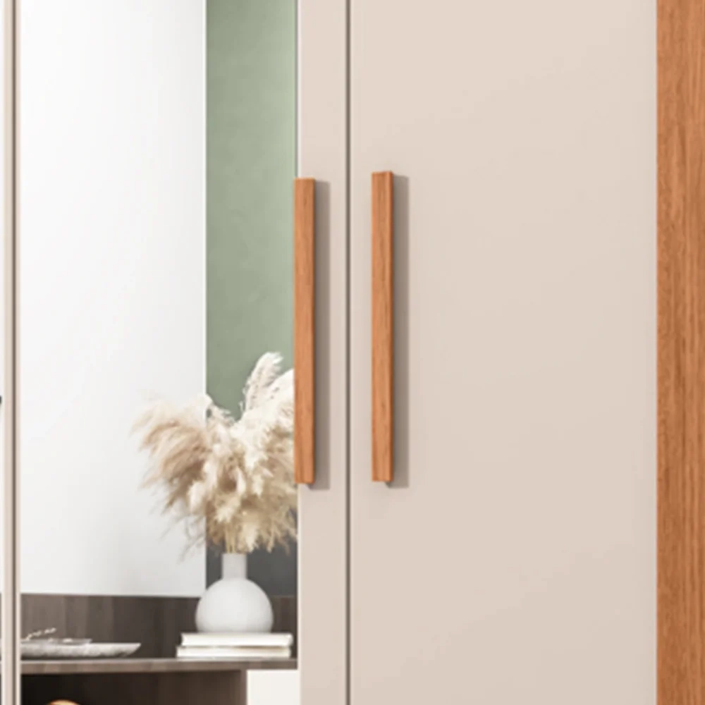 Guarda Roupa Solteiro 154cm 4 Portas Espelho Brasid Freijó/Off C01 - Mpozenato