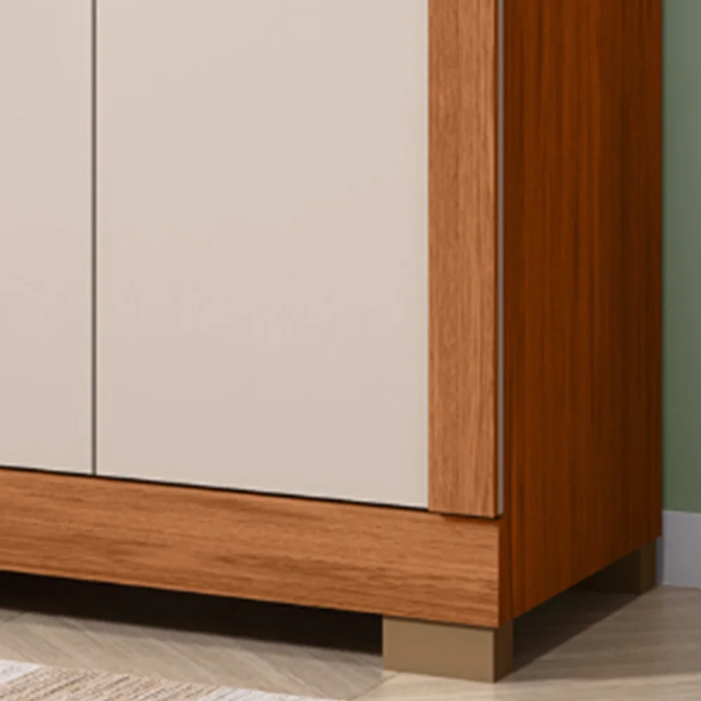 Guarda Roupa Solteiro 154cm 4 Portas Espelho Brasid Freijó/Off C01 - Mpozenato