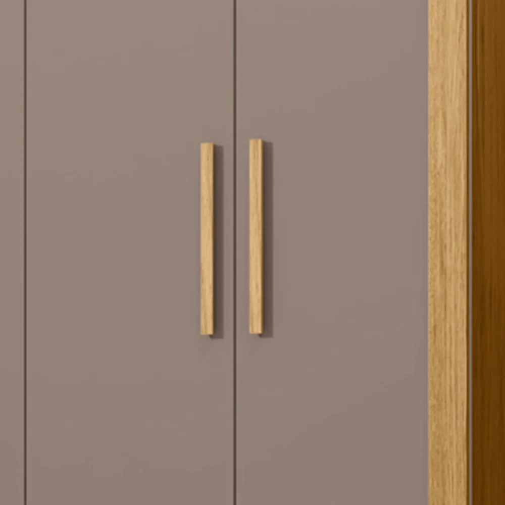 Guarda Roupa Solteiro 154cm Com 4 Portas Brasid Mel/Cacao C01 - Mpozenato