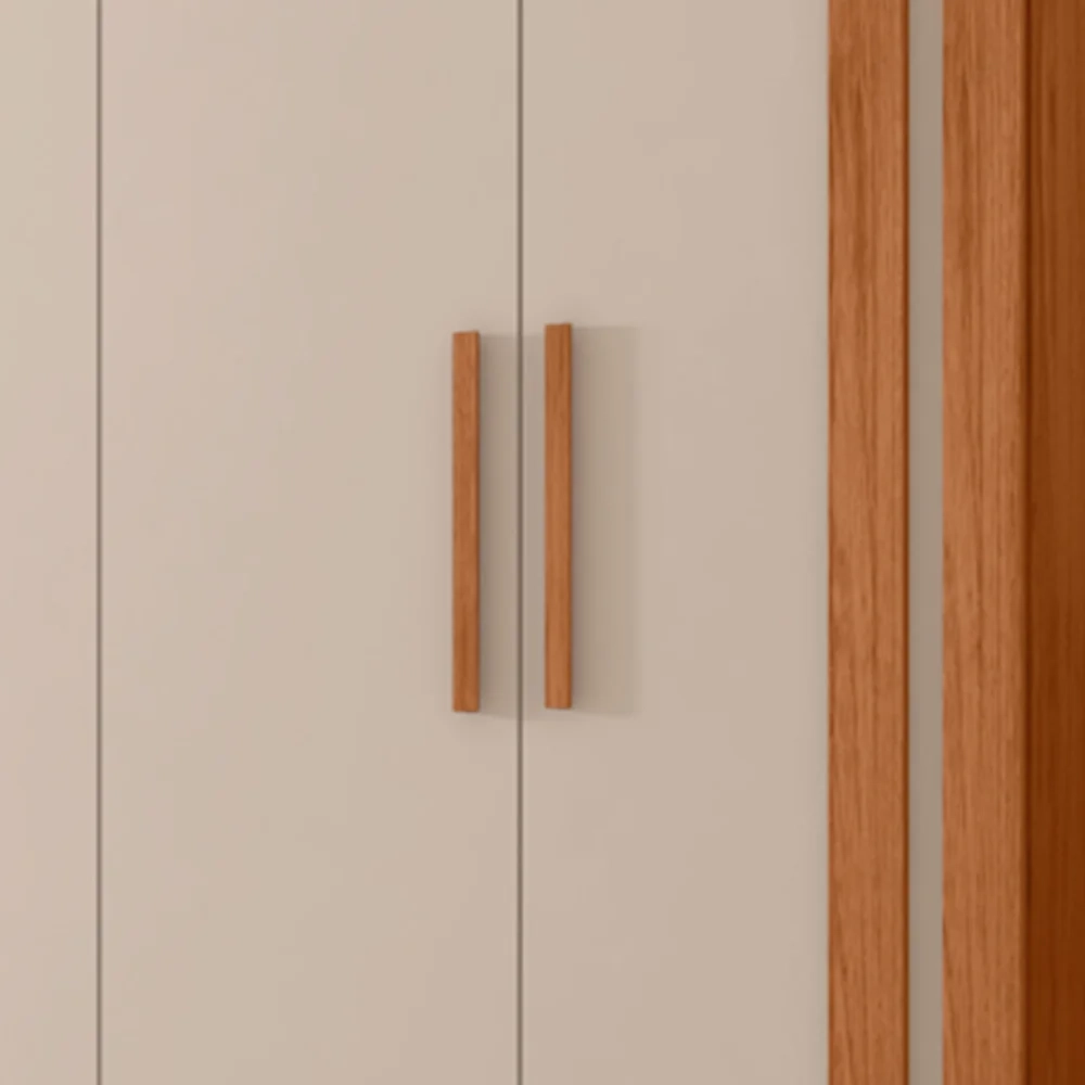 Guarda Roupa Casal 230cm 6 Portas Espelho Brasid Freijó/Off C01 - Mpozenato