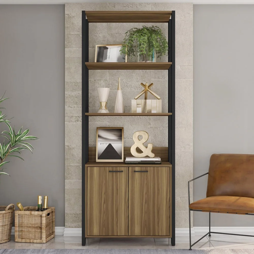 Guarda Roupa Solteiro Closet 73cm 2 Portas Una Mel/Preto C01 - Mpozenato