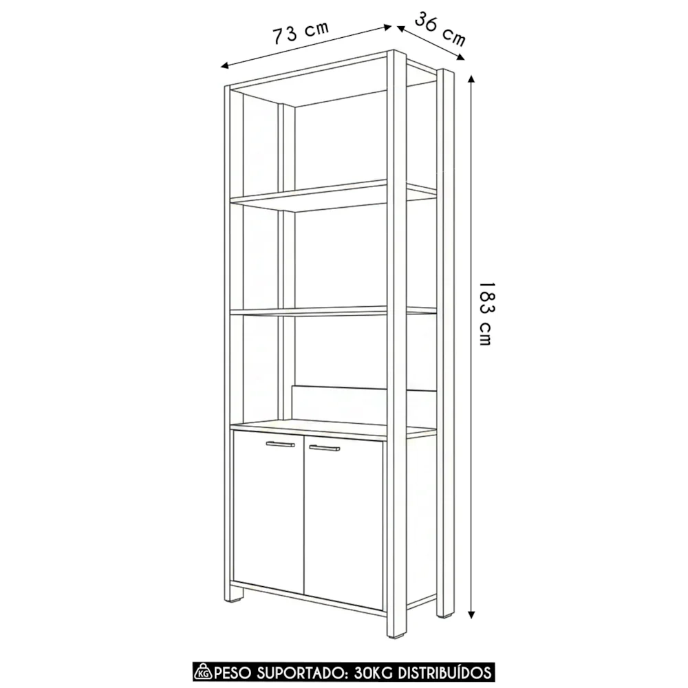 Guarda Roupa Solteiro Closet 73cm 2 Portas Una Mel/Preto C01 - Mpozenato