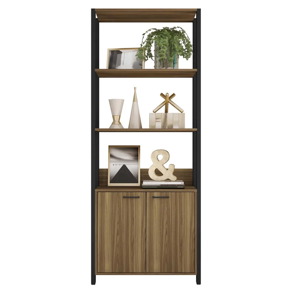 Guarda Roupa Solteiro Closet 73cm 2 Portas Una Mel/Preto C01 - Mpozenato