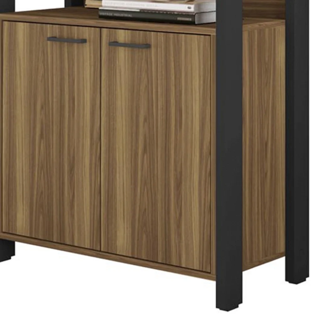 Guarda Roupa Solteiro Closet 73cm 2 Portas Una Mel/Preto C01 - Mpozenato