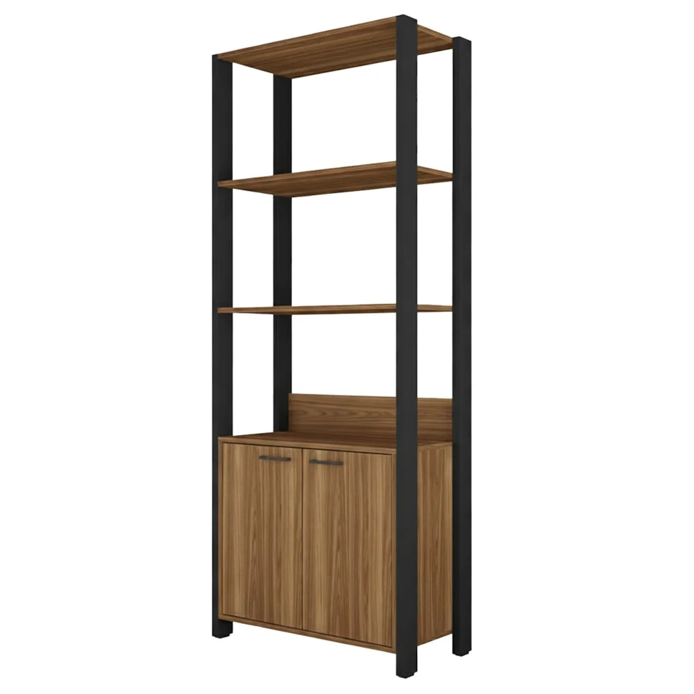 Guarda Roupa Solteiro Closet 73cm 2 Portas Una Mel/Preto C01 - Mpozenato