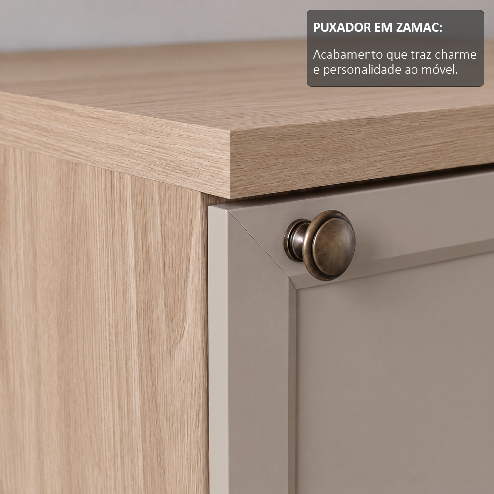 Balcão E Armário Cozinha Americana 40cm Lara Freijó/fendi - Lumil