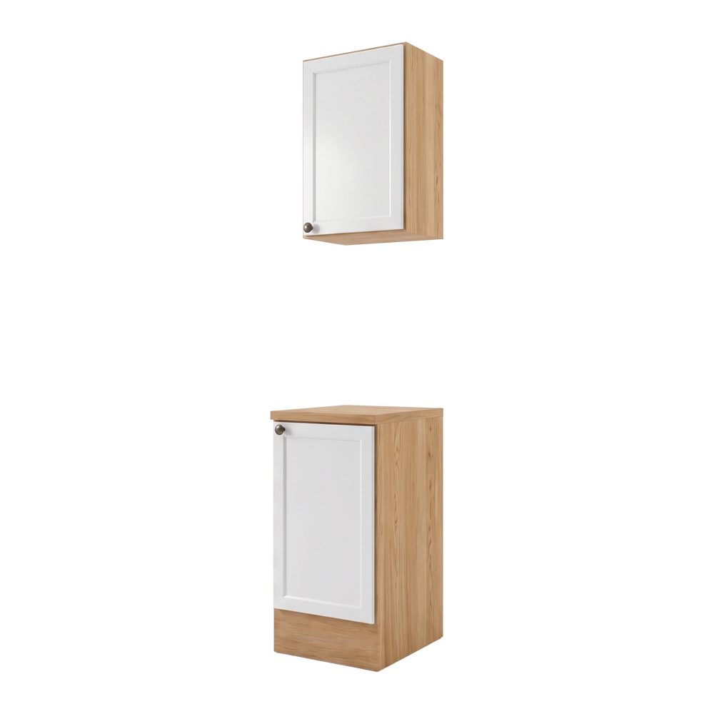 Balcão E Armário Cozinha Americana 40cm Lara Freijó/branco - Lumil