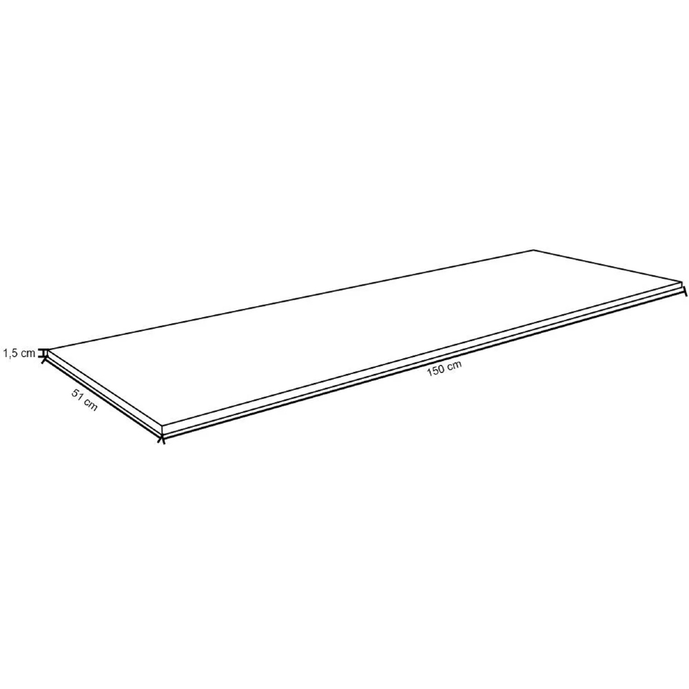 Tampo Para Balcão de Cozinha 150cm MDP Branco - AJL Móveis