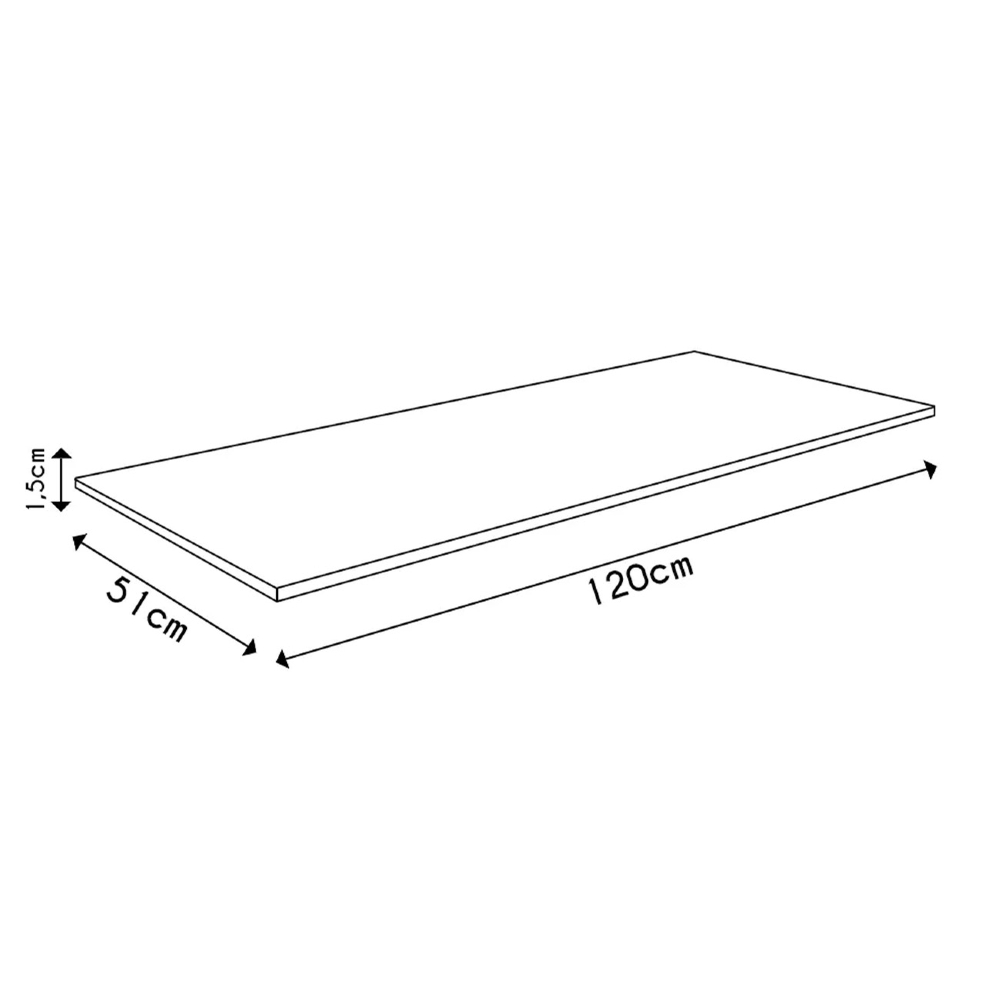 Tampo para Balcão de Cozinha 120cm MDP Cinza - AJL Móveis