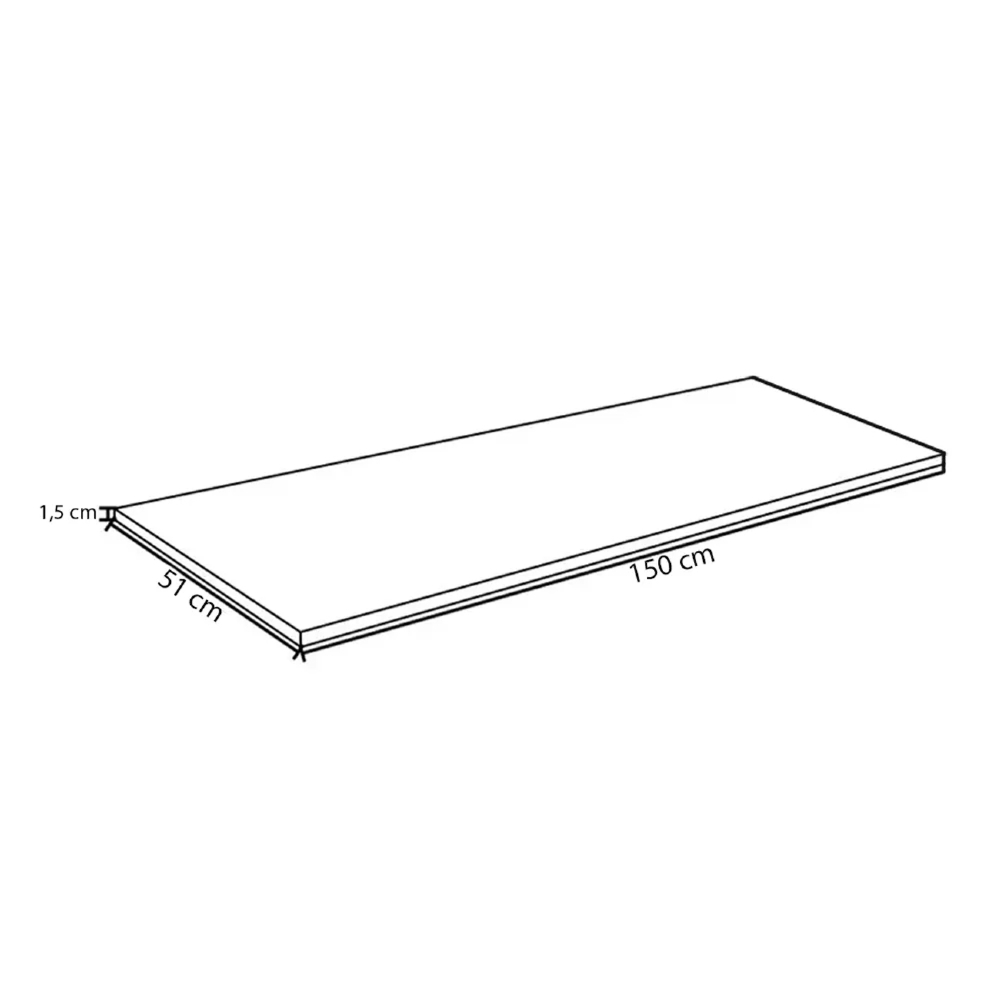 Tampo para Balcão de Cozinha 150cm MDP Cinza - AJL Móveis