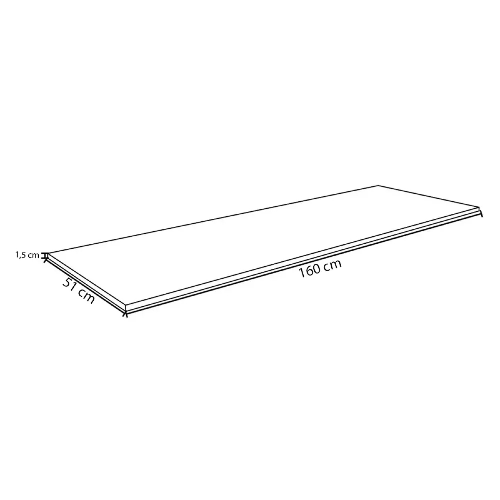 Tampo para Balcão de Cozinha 160cm MDP Cinza - AJL Móveis