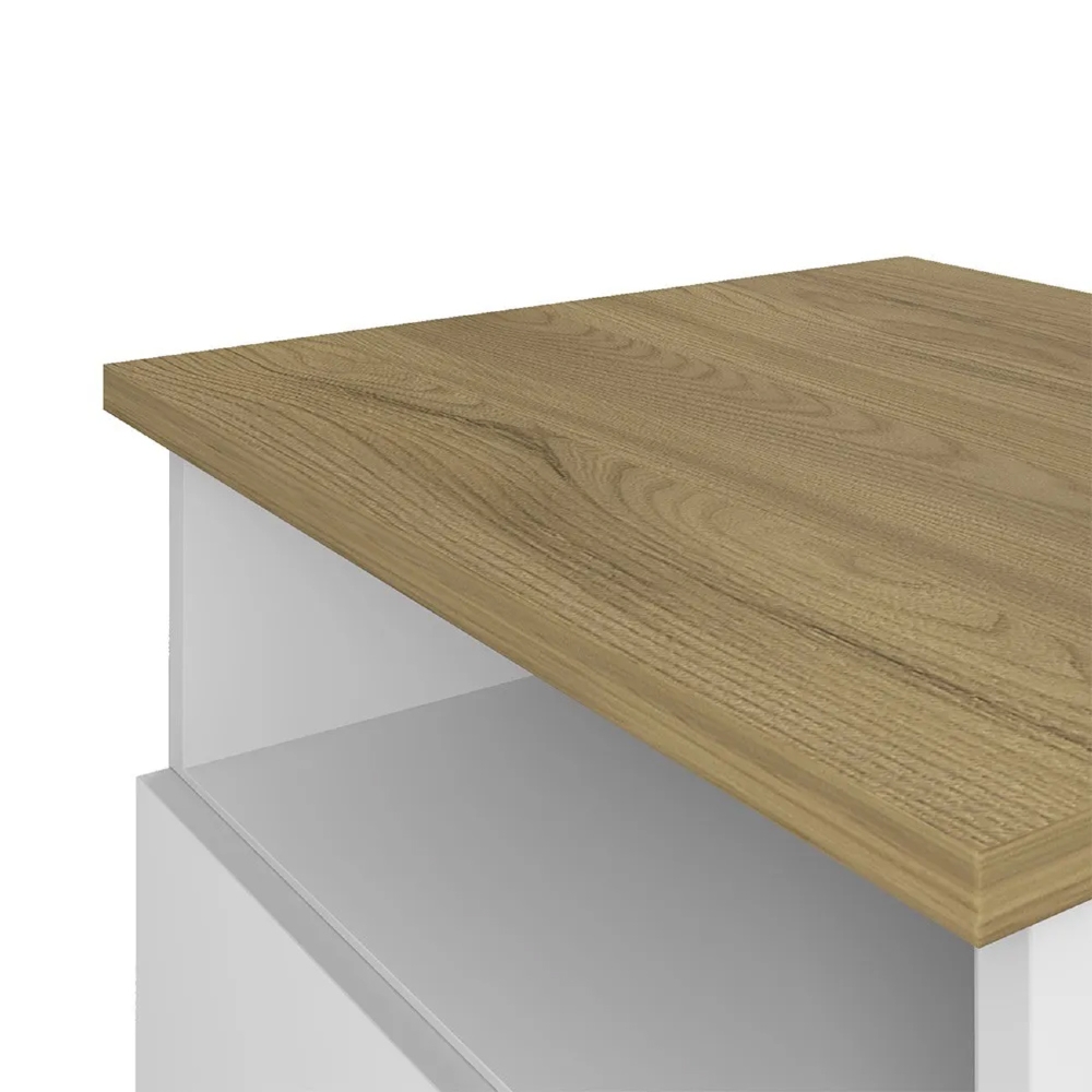 Mesa Escrivaninha 135cm Elai e Gaveteiro 2 Gavetas May A06 Olmo/Branco - Mpozenato