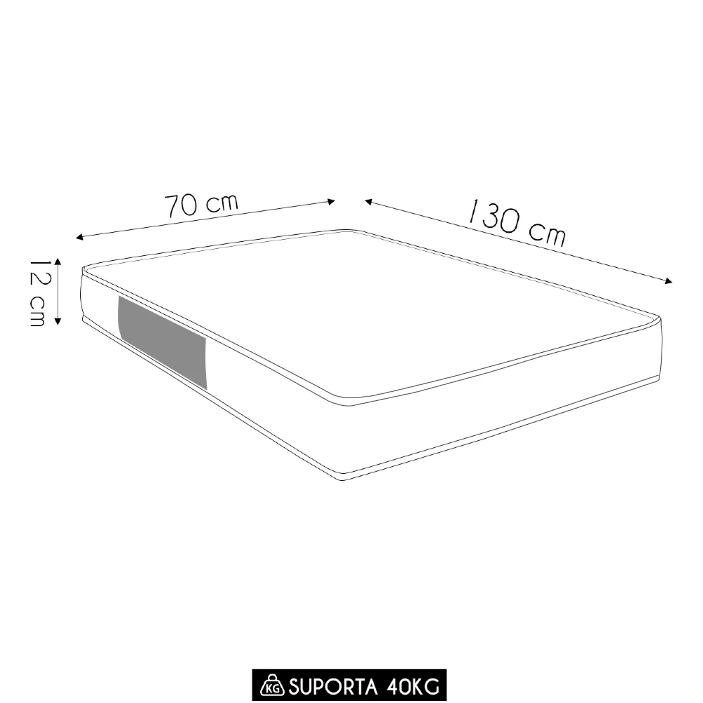 Colchão Berço Americano Baby Light Bordado D18 70x130x12cm   - Ortobom