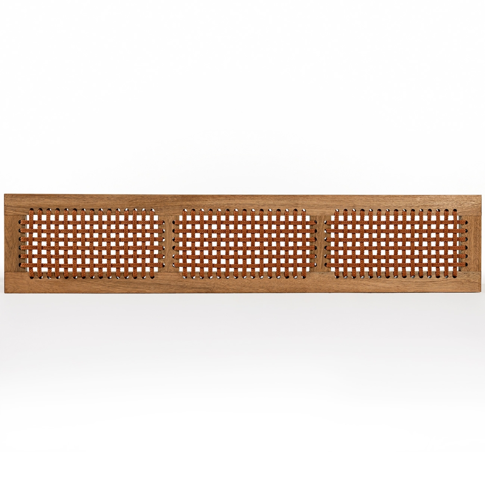 Banco de Madeira Área Gourmet 180cm Trama Tenza Jatobá/Ocre C17 - Mpozenato