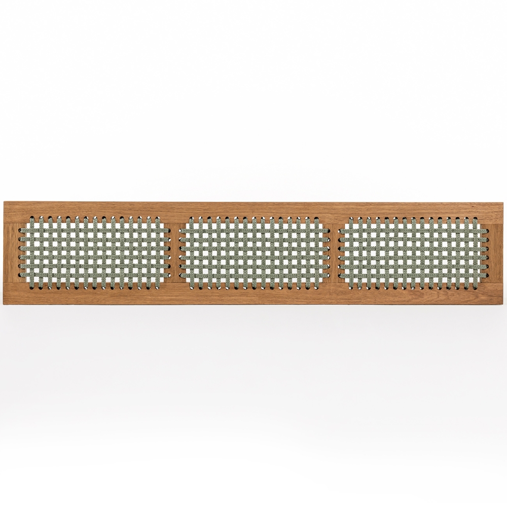 Banco de Madeira Área Gourmet 180cm Trama Tenza Jatobá/Verde Olivia C17 - Mpozenato