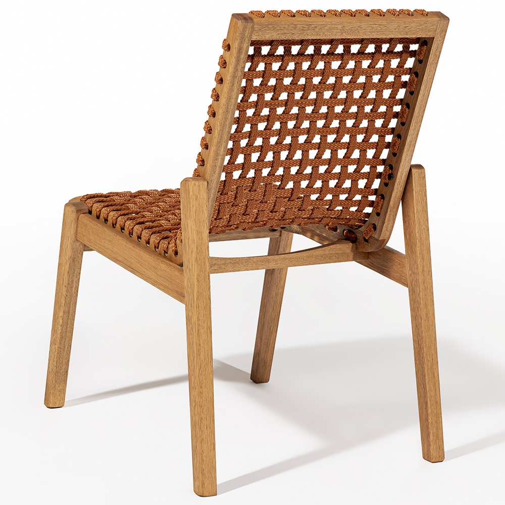 Cadeira Madeira Área Gourmet Kit 2 Tenza Jatobá/Ocre C17 - Mpozenato