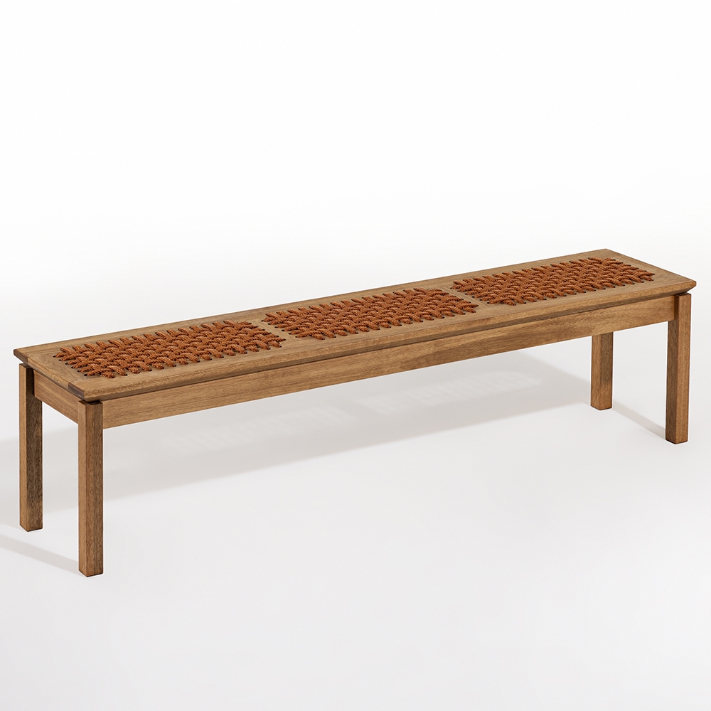 Mesa Madeira 180cm 2 Bancos Gourmet Tenza Jatobá/Ocre C17 - Mpozenato