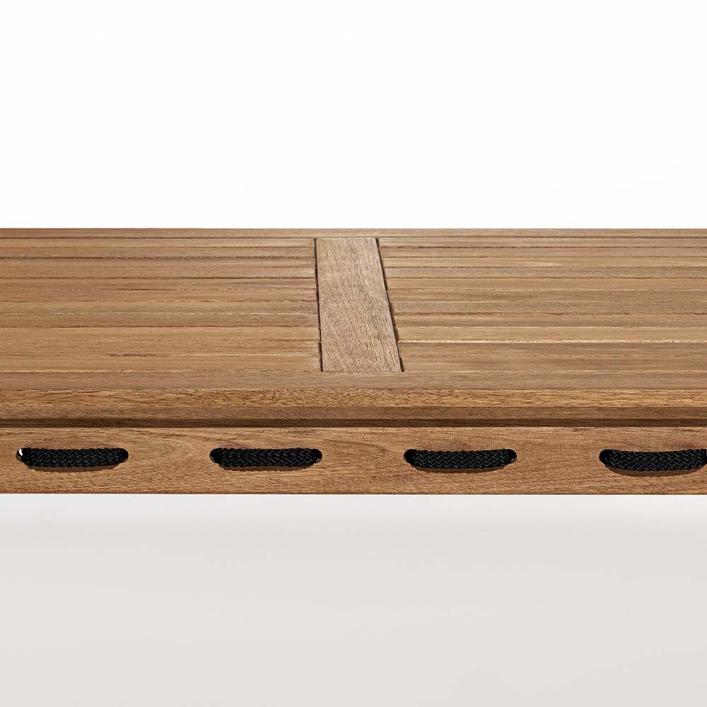Mesa Madeira 180cm 2 Bancos Gourmet Tenza Jatobá/Preta C17 - Mpozenato