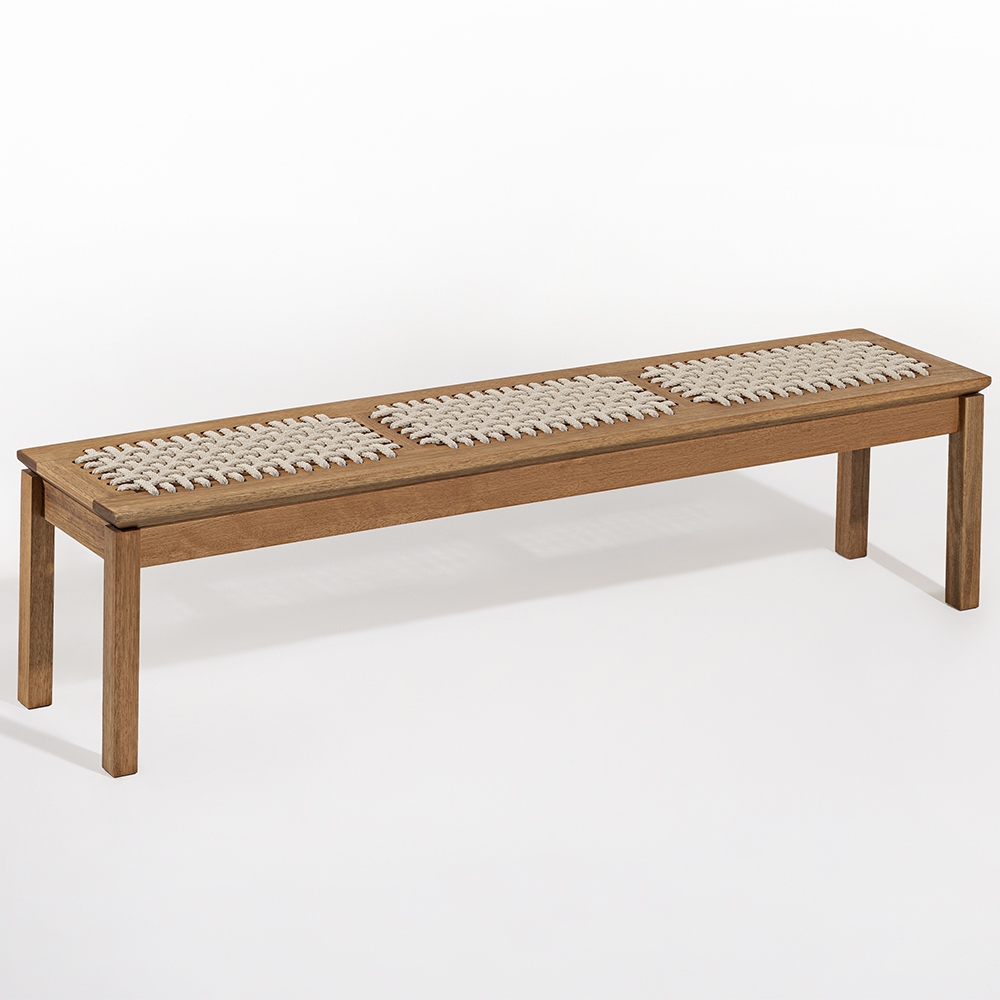 Mesa Madeira 180cm 2 Cadeiras e 2 Bancos Tenza Jatobá/Areia C17 - Mpozenato